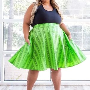 Elhoffer Design Julie skirt with POCKETS! - Croki green (NEW)